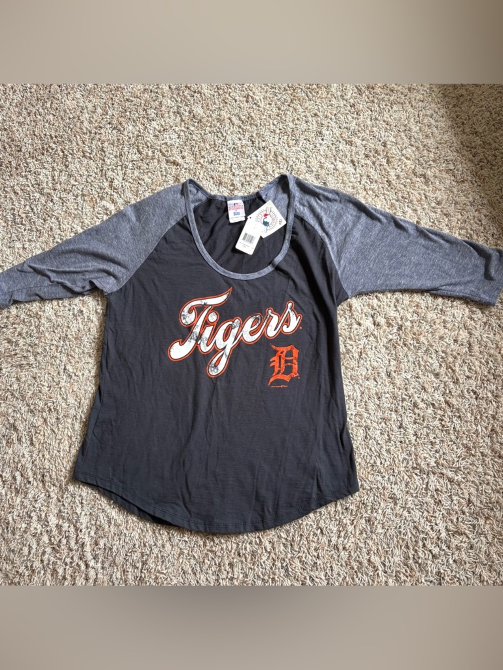MLB Detroit Tigers Baseball - NEW Women’s (XL) Blue & Orange Shirt Top, NWT